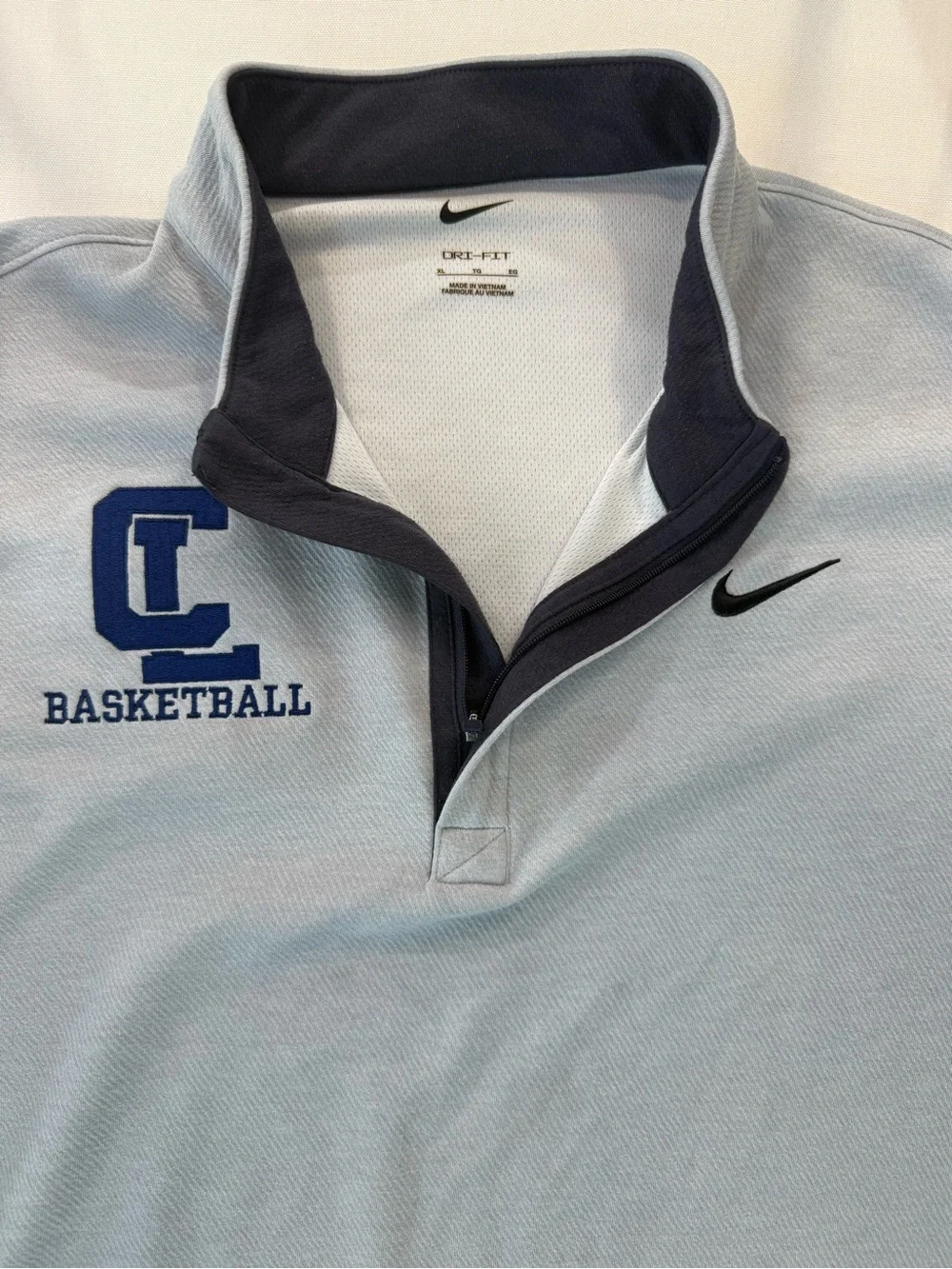 Nike Light Grey & Navy Basketball Quarter-Zip Pullover